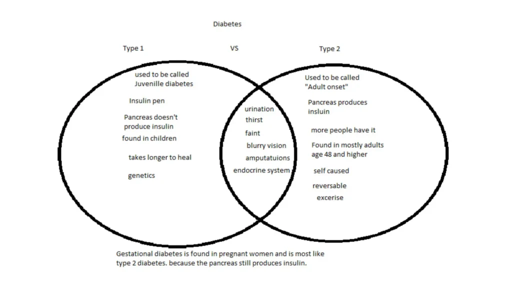 type 2 vs type 1 diabetes