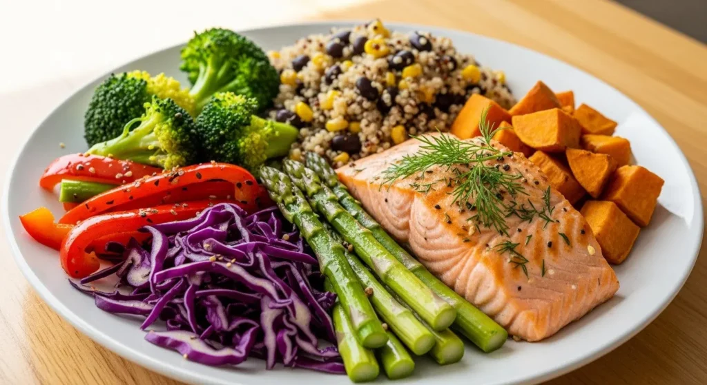 well-balanced plate of food