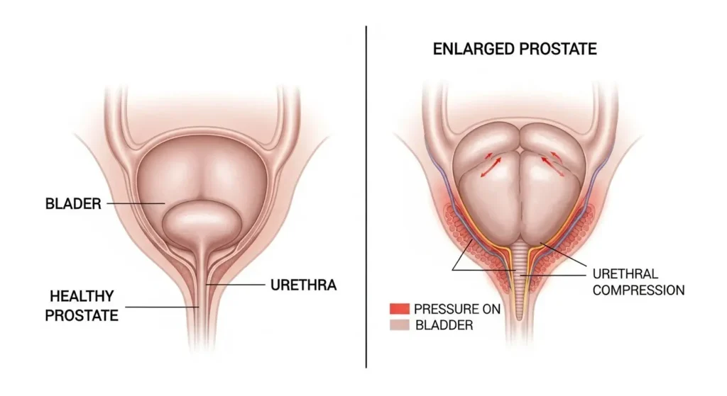 Healthy Vs Enlarged Prostate