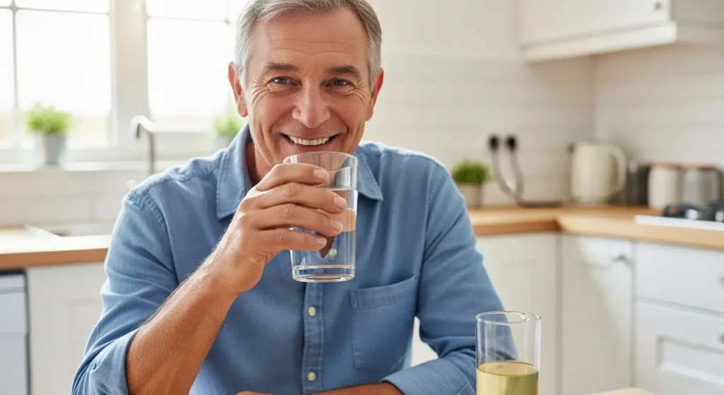 Man Shows Clear Urine