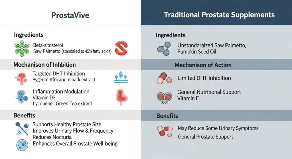 ProstaVive versus traditional prostate supplements Comparison