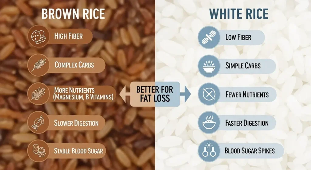 comparing brown rice and white rice