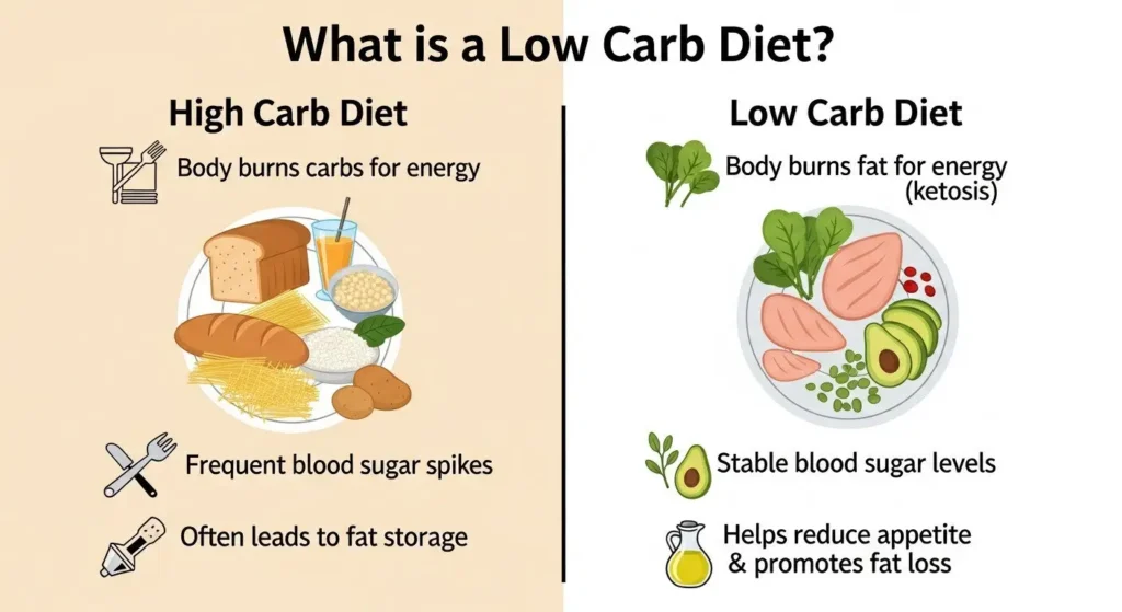 comparion of low carb and high carb diet