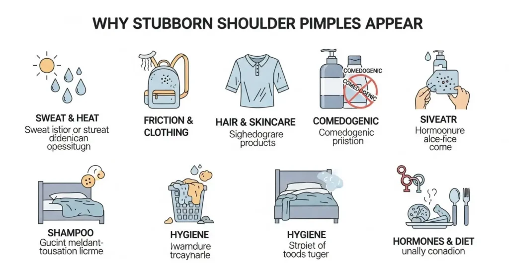 Why Stubborn Shoulder Pimples Appear
