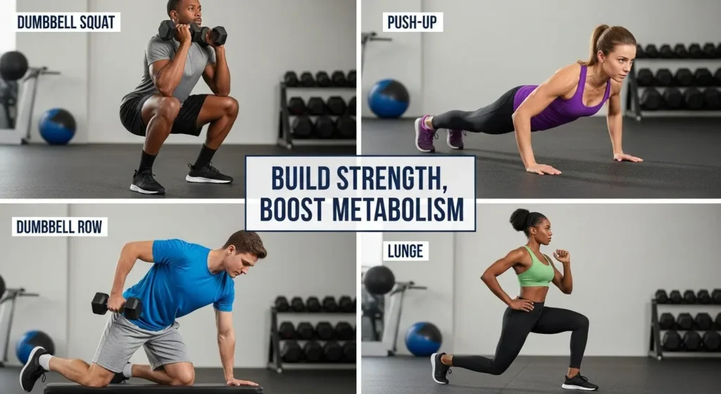 various strength training exercises